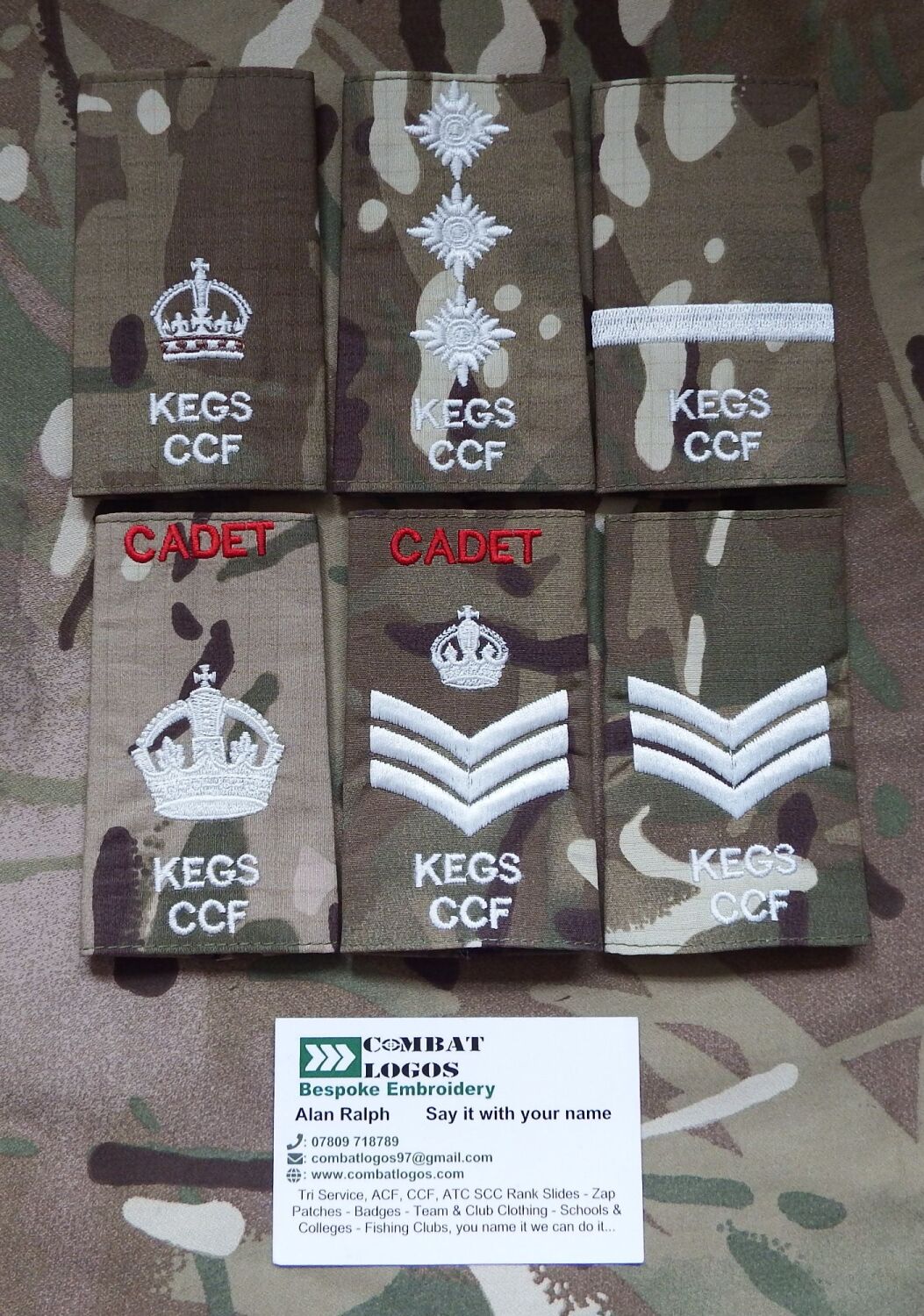 King Edward the VI Chelmsford CCF Cadet Rank Slides