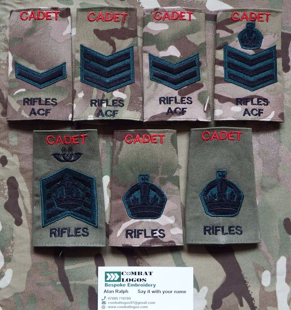 Rifles Rank Slides for ACF & CCF