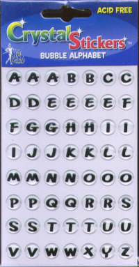 Bubble Alphabet Stickers - Small Black