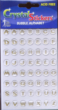Bubble Alphabet Stickers - Small Gold