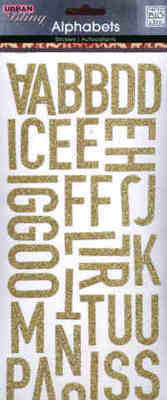 MAMBI Urban Bling Alphabet Stickers - Glitter Gold
