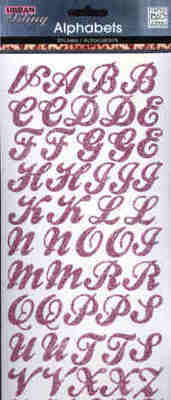MAMBI Urban Bling Alphabet Stickers - Glitter Pink