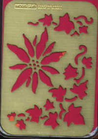 Brass Embossing Stencil - Ivy and Poinsettia