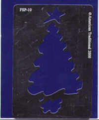 American Traditional Brass Embossing Stencil - Christmas Tree