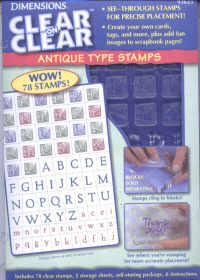 Dimensions Clear on Clear Antique Type Alphabet Stamp Set