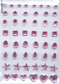 Self Adhesive Acrylic Jewels - Pink