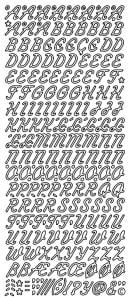 Uppercase Script  Alphabet Peel Off Stickers  