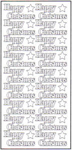Happy Christmas Holographic Peel Off Stickers