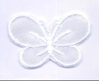 Iron on Motif - Butterfly Large - White