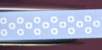 Offray Ribbon - Ditty - White/Light Blue
