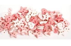 Buttons - Micro Mini Shapes - Pink