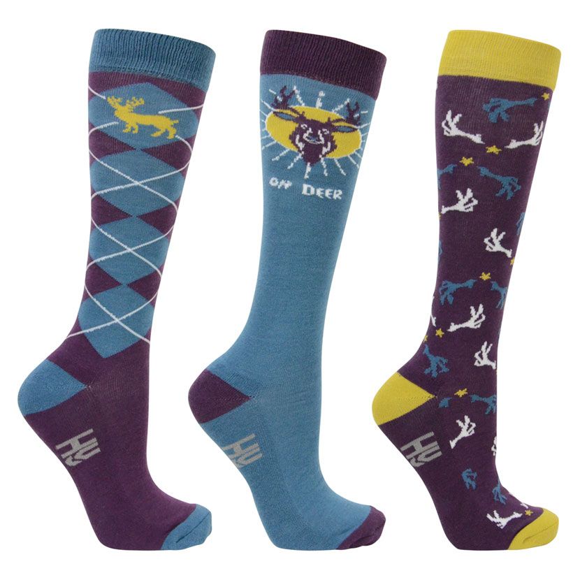 Hy Equestrian Oh Dear Socks (Pack of 3)