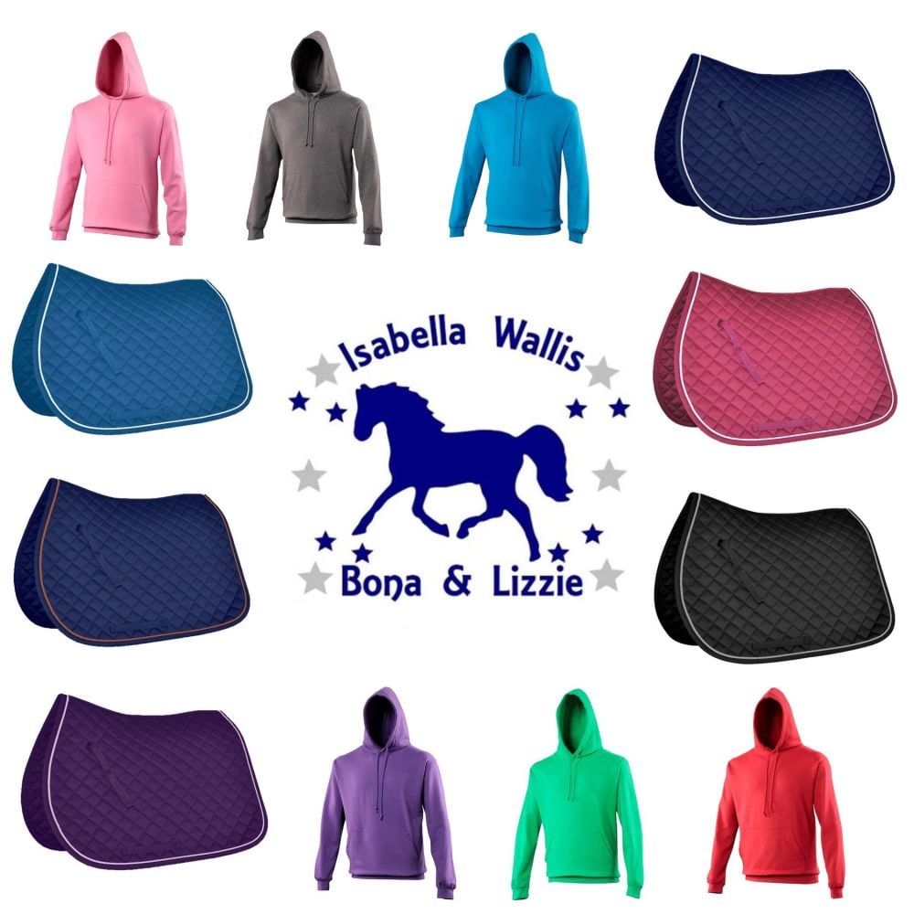 Adult's Embroidered Saddle Cloth & Printed Hoodie