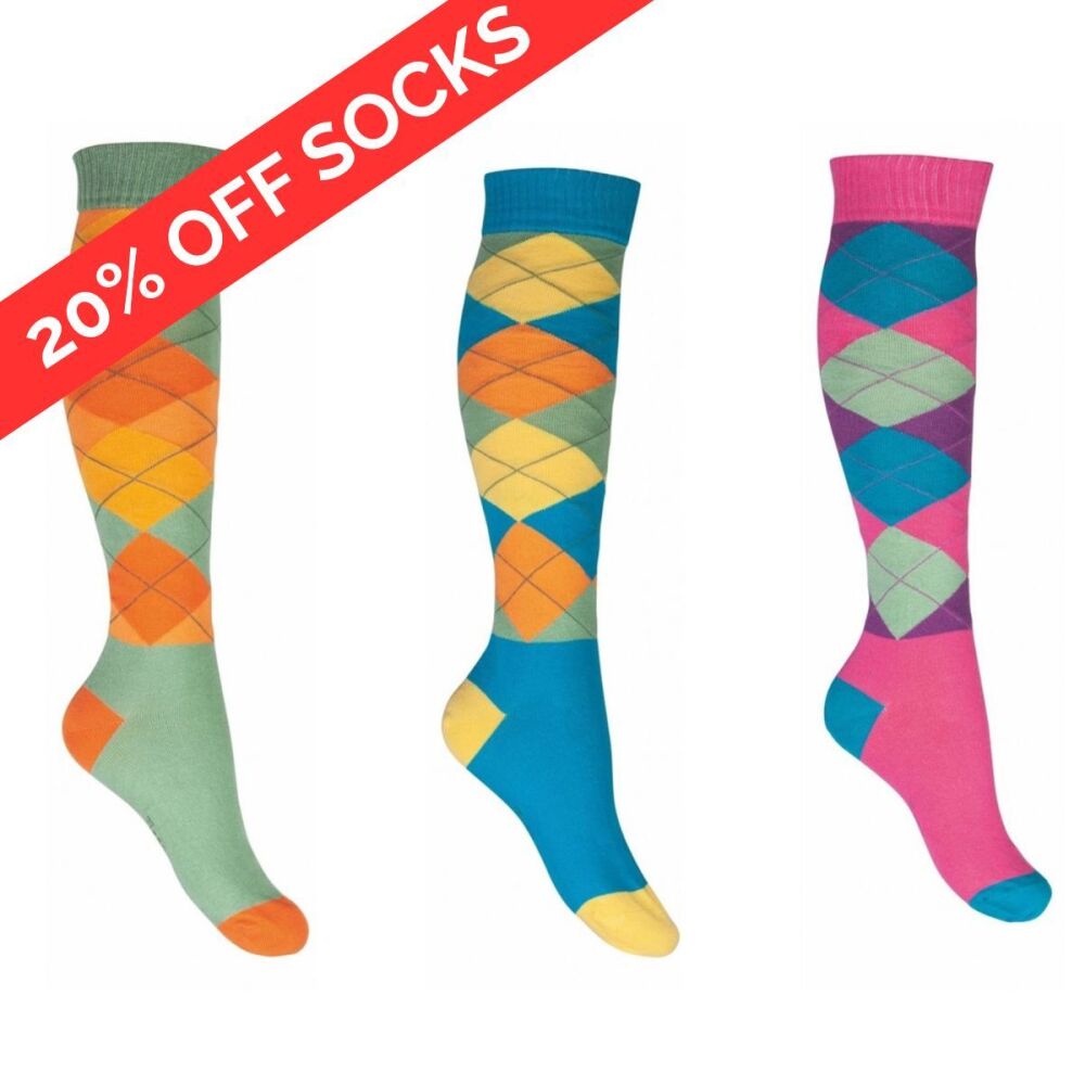 HKM Argyle Riding Socks