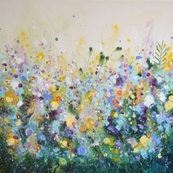 August Afternoon - Large Original Abstract Floral Painting on Canvas