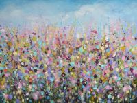 Lazy Days - Large Original Abstract Floral Painting on Canvas