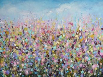 Lazy Days - Large Original Abstract Floral Painting on Canvas