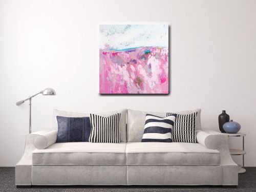 Large Pink Abstract Landscape Canvas Art Giclee Print