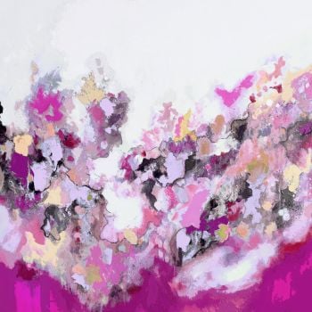 Large Pink Abstract Giclee Print Wall Art from Painting