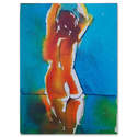 Colourful Original Watercolour/Ink Nude Painting - Standing Nude III