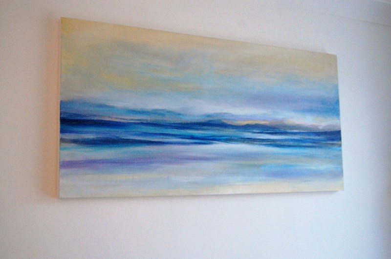GICLEE PRINT Art Abstract Light Aqua Blue Painting White Grey Coastal –  Contemporary Art by Christine