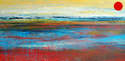 Abstract Landscape Painting Original Art Canvas Large Red Yellow Blue Green - SOLD