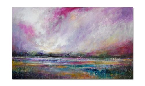 Magenta Sky - Very Large Original Abstract Landscape Painting