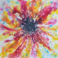 Bloom - Original Abstract Expressionist Floral Painting on Canvas