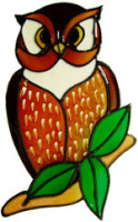 581 - Small Owl - Handmade peelable static window cling decoration