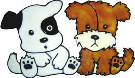 602 - Puppy Pals Dogs - Handmade peelable static window cling decoration