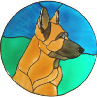 613 - German Shepherd Dog Frame - Handmade peelable static window cling decoration