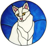 612 - Cat in Frame - Handmade peelable static window cling decoration