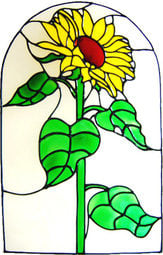 620 - Sunflower Arch - Handmade peelable static window cling decoration