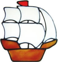 626 - Sailing Boat - Handmade peelable static window cling decoration