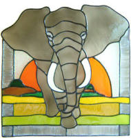 643 - Large Elephant - Handmade peelable static window cling decoration