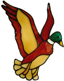 646 - Flying Duck - Handmade peelable static window cling decoration