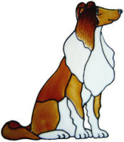 670 - Collie Dog - Handmade peelable static window cling decoration