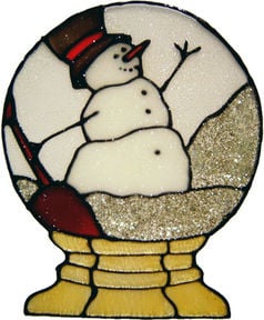 728 - Snow Globe - Handmade peelable static window cling decoration