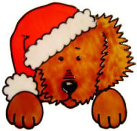 736 - Christmas Dog - Handmade peelable static window cling decoration