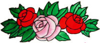 756 - Rose Trio - Handmade peelable window cling decoration