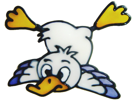 870 - Diddy Ducky handmade peelable window cling decoration