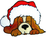 229 - Christmas Puppy handmade peelable window cling decoration