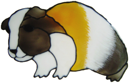 562 - Guinea Pig - Handmade peelable static window cling decoration