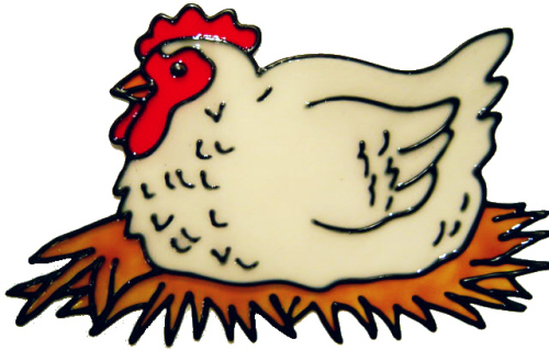 683 - Chicken - Handmade peelable static window cling decoration