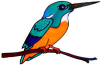674 - Kingfisher - Handmade peelable static window cling decoration