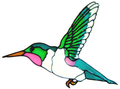 641 - Large Hummingbird - Handmade peelable static window cling decoration