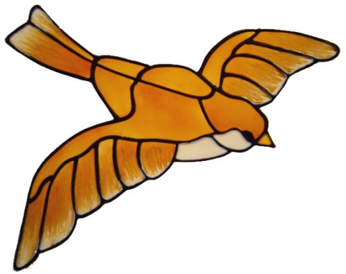 576 - Bird in Full Flight - Handmade peelable static window cling decoratio