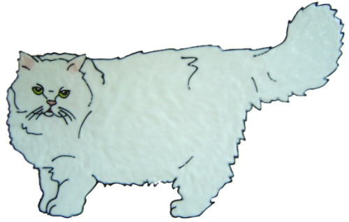 991 - Persian Cat Handmade peelable stained glass cling