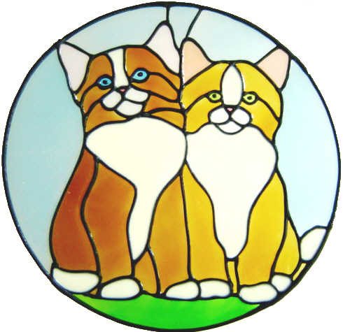 615 - Kittens - Handmade peelable static window cling decoration