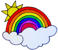 53 - Rainbow & Cloud - Handmade peelable static window cling decoration